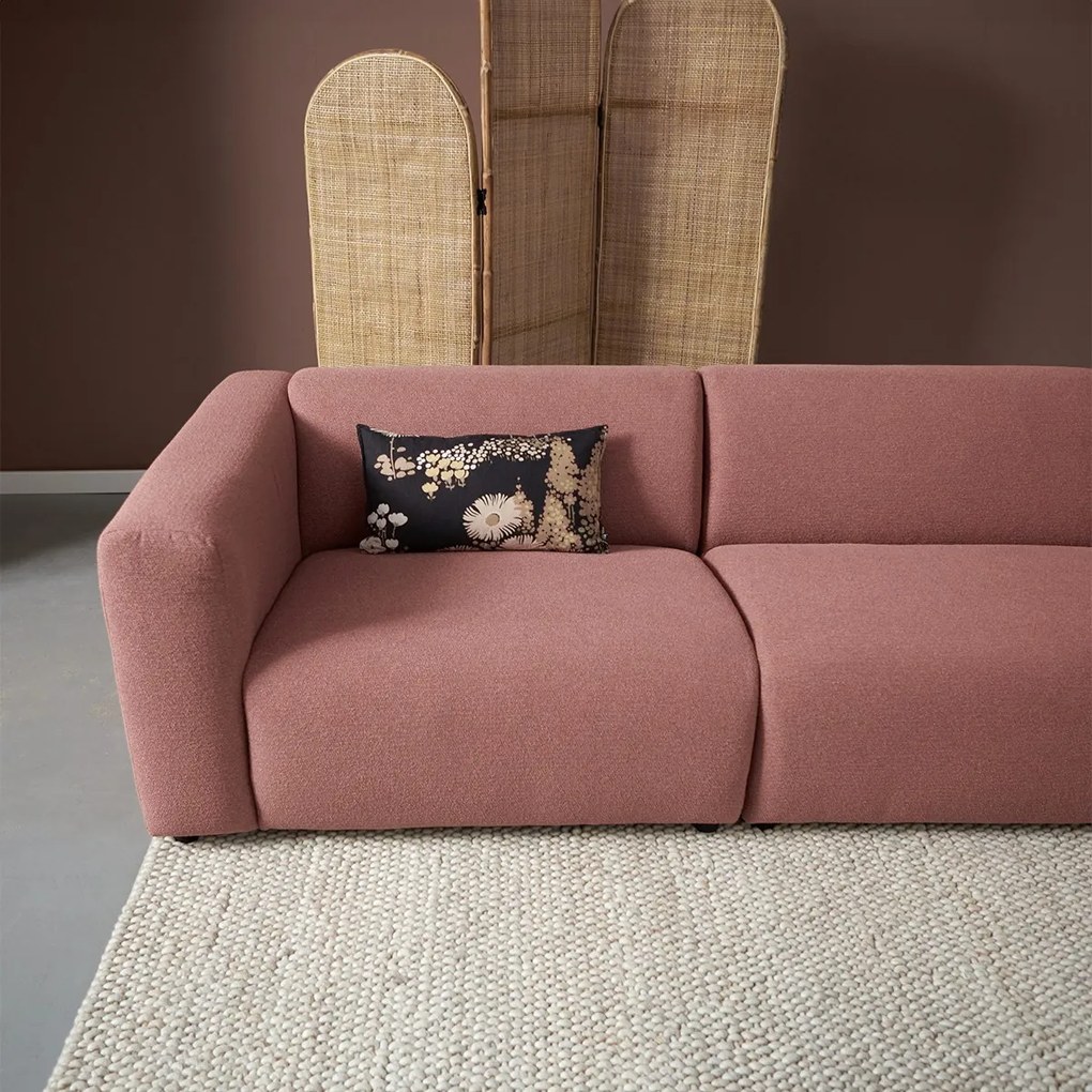 Hoekbank Met Rond Element Rechts Terracotta Roze