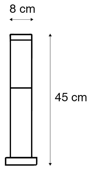Buitenlamp paal staal 45 cm IP44 - Rox met grondpin en kabelmof