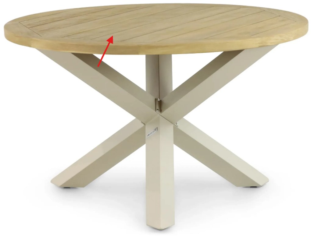 Tuinset Ronde Tuintafel 4 personen Rope Zand/Beige 4 Seasons Outdoor Calma/Rockville