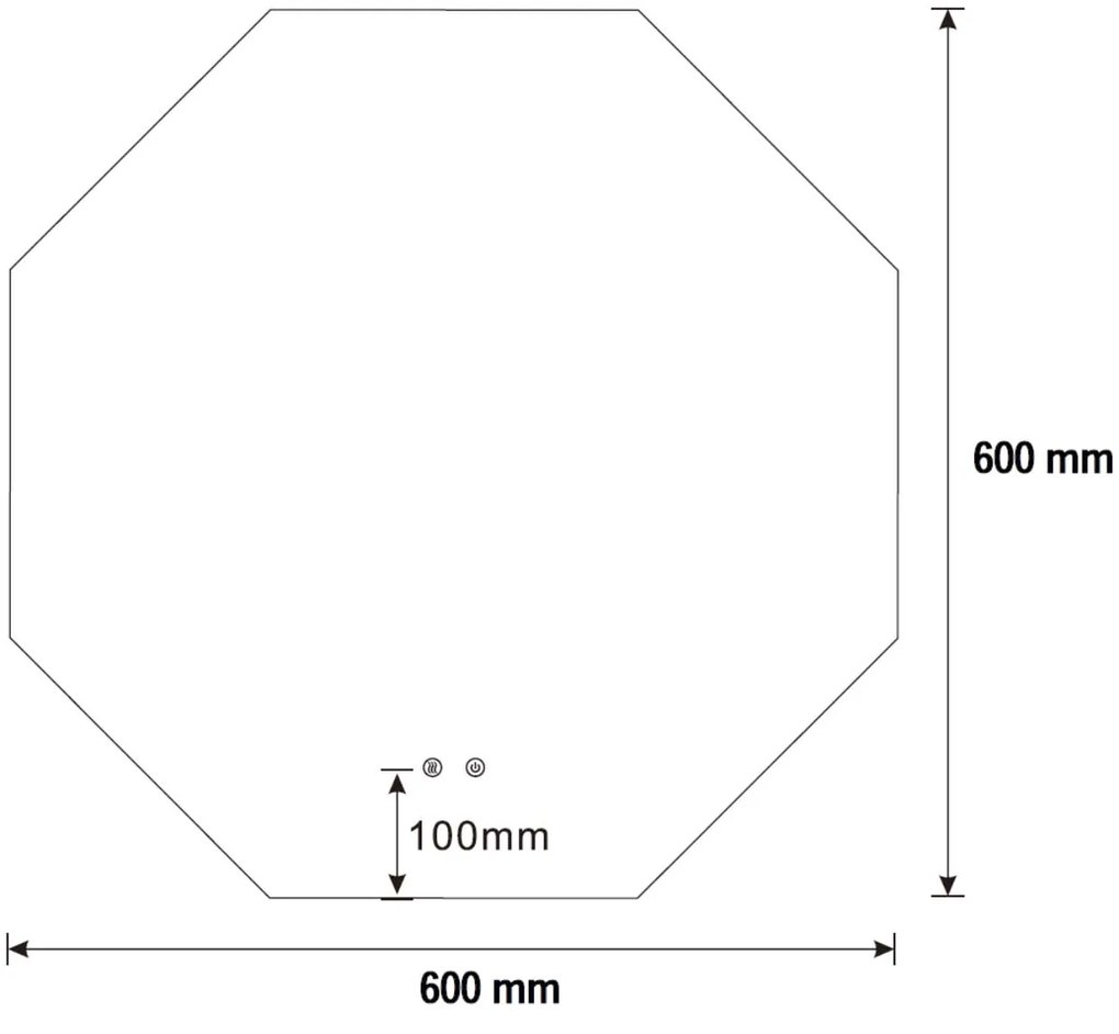 Best Design Honey achthoekige LED spiegel met spiegelverwarming 60x60cm