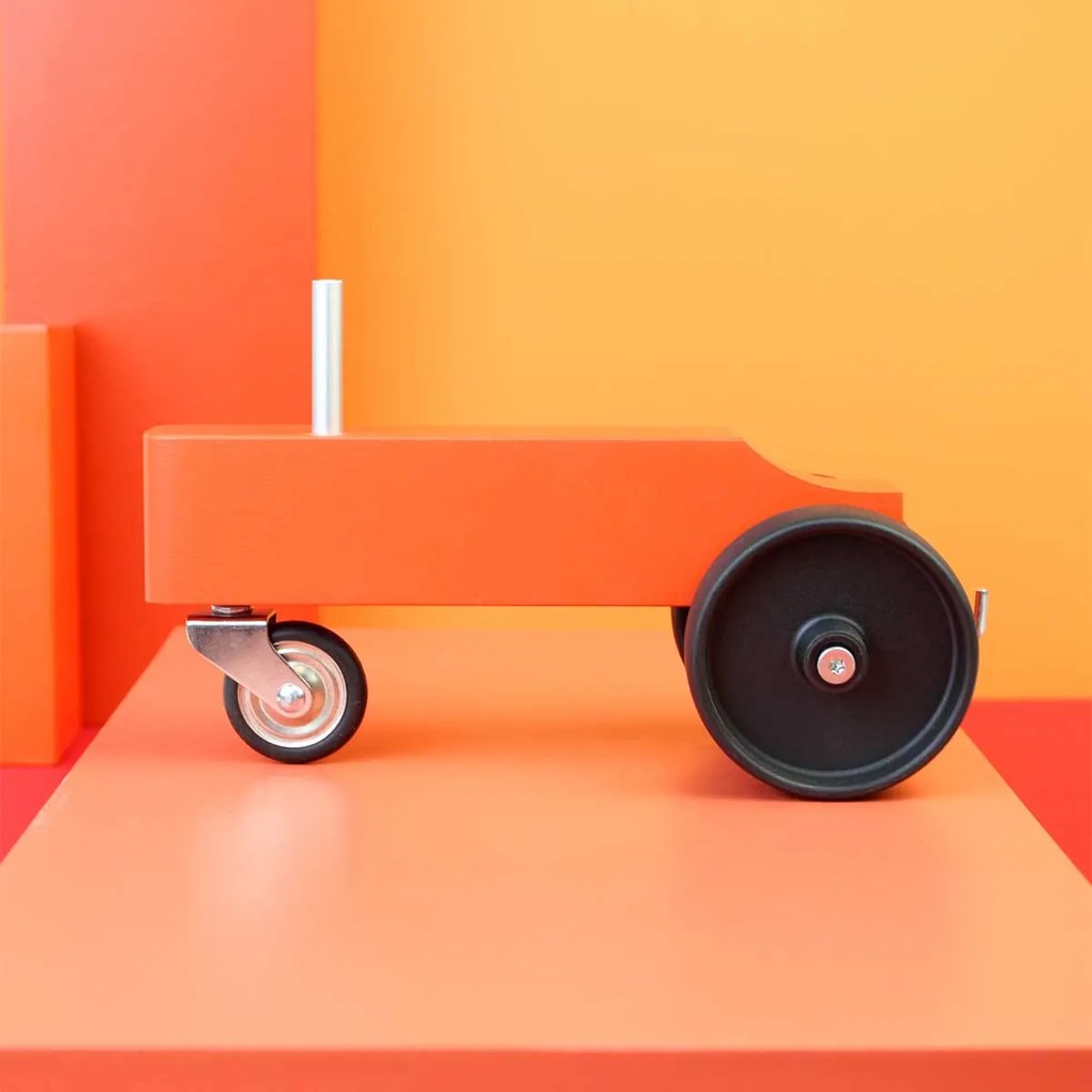 Houten Tractor - Oranje - Handgemaakt - design Floris Hovers