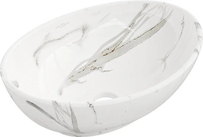 Mexen Elza tafelwastafel 40 x 33 cm, witte steen - 21014082