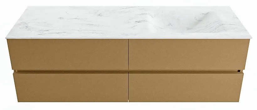 Mondiaz Vica DLux badmeubel 150cm oro 4 lades met wastafel opalo rechts 1 kraangat