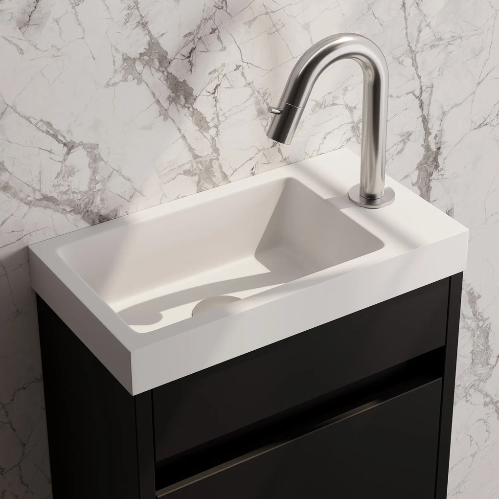Brauer Brushed Edition opbouw fonteinkraan met gebogen uitloop RVS geborsteld PVD