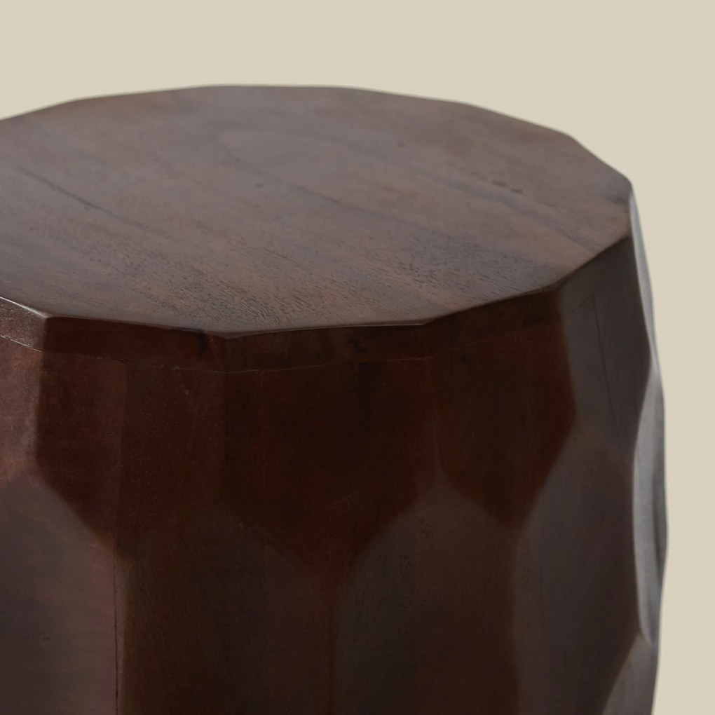 Houten Bijzettafel Met Patroon - 40 X 40cm.