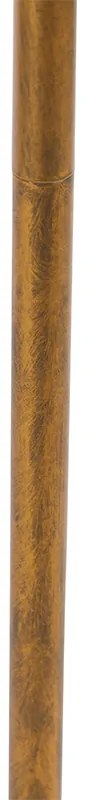 Vloerlamp goud 145 cm met plisse kap wit 45 cm - Botanica