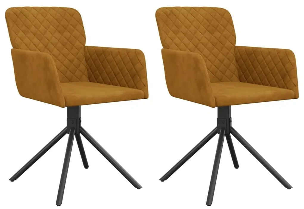 vidaXL Eetkamerstoelen draaibaar 2 st fluweel bruin