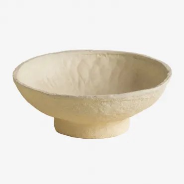 Decoratieve Handgemaakte Schaal Van Papier-maché Muriel Beige – Crème - Sklum