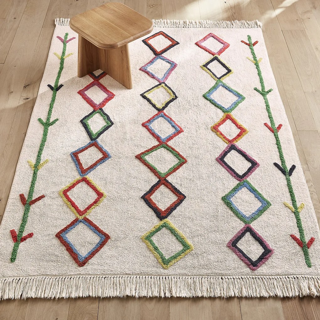 Vloerkleed voor kinderen in bio katoen, Berberstijl, Dybala
