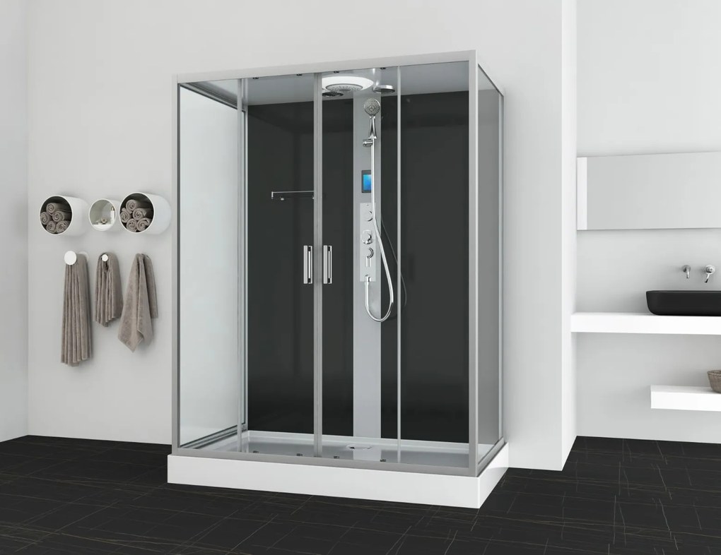 Badstuber New York complete douchecabine 160x90x215cm kitvrij chroom