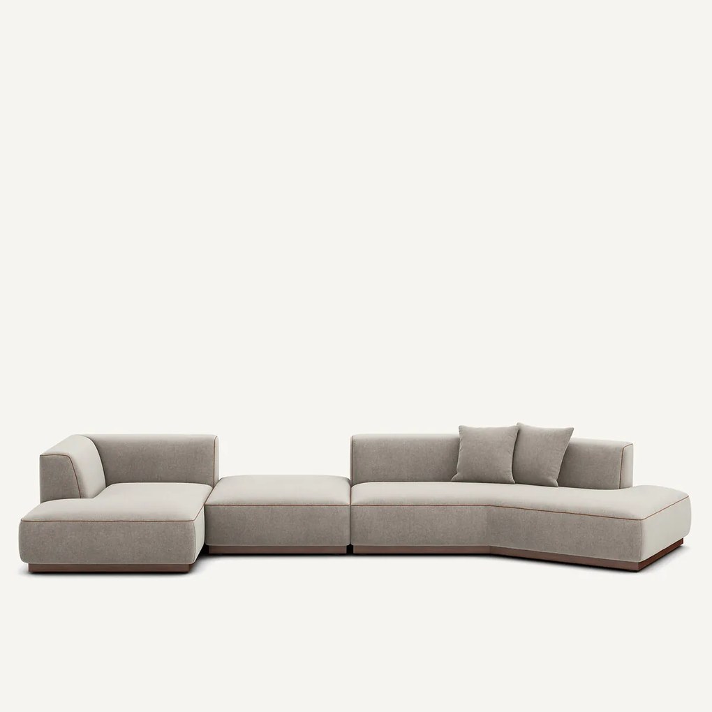 Open hoekbank links XL in chenille fluweel, JACOPO