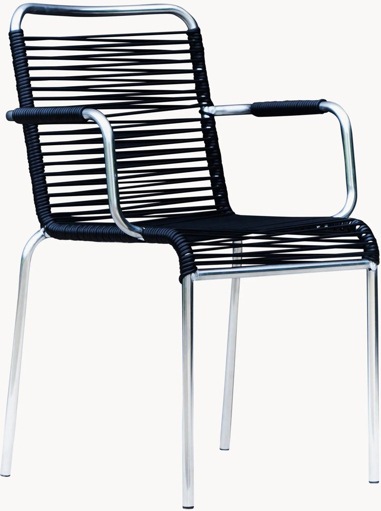 Handgemaakte tuin armleunstoelen Mya Spaghetti, 4-delig, stapelbaar