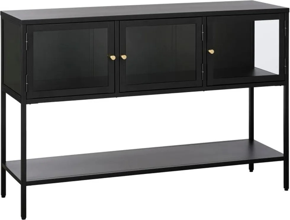 Sidetable Met Glazen Deuren - 132 X 40cm.