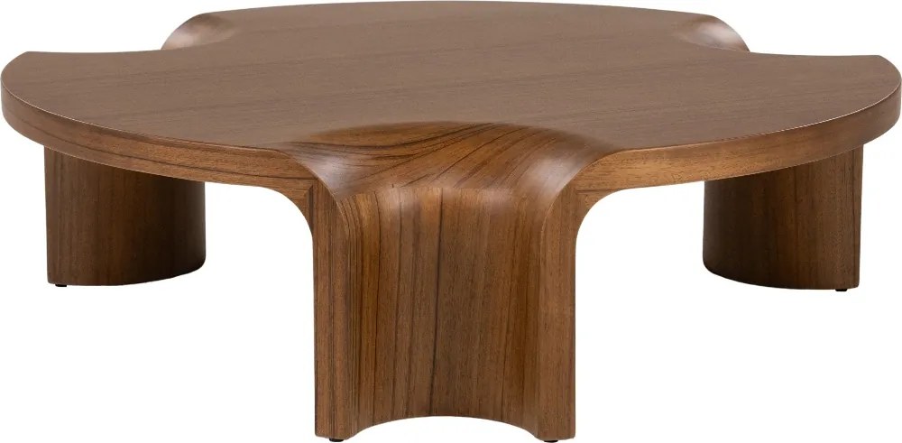 Organische Walnoot Salontafel - 110 X 110cm.
