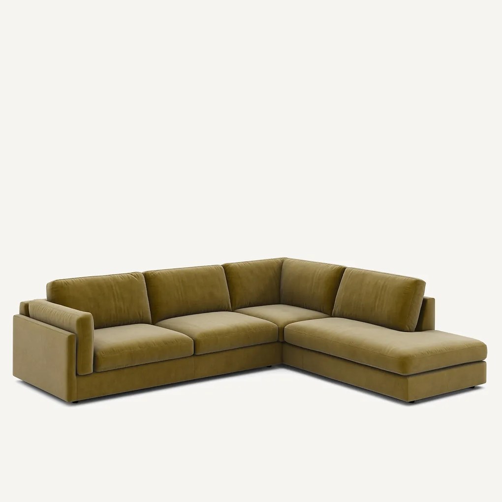 Hoekslaapbank met longchair van badstof, César