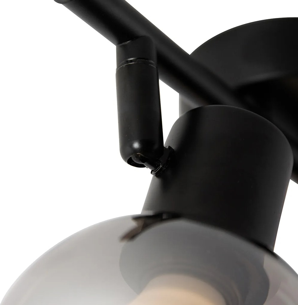 Smart plafondlamp zwart met smoke glas incl. 2 Wifi P45 - Vidro