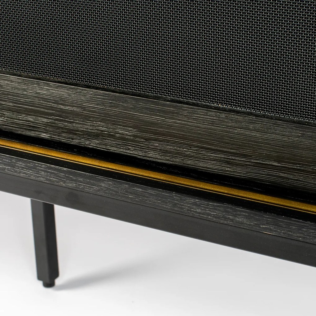 Zuiver Hardy Tv-meubel Met Schuifdeuren Zwart - 160x45x60cm.