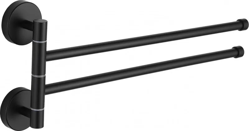 Mexen dubbele draaibare handdoekhouder, zwart - 7039242-70