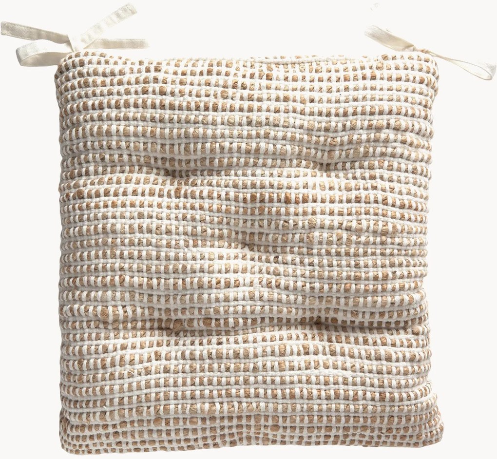 Handgemaakt zitkussen van katoen en jute West