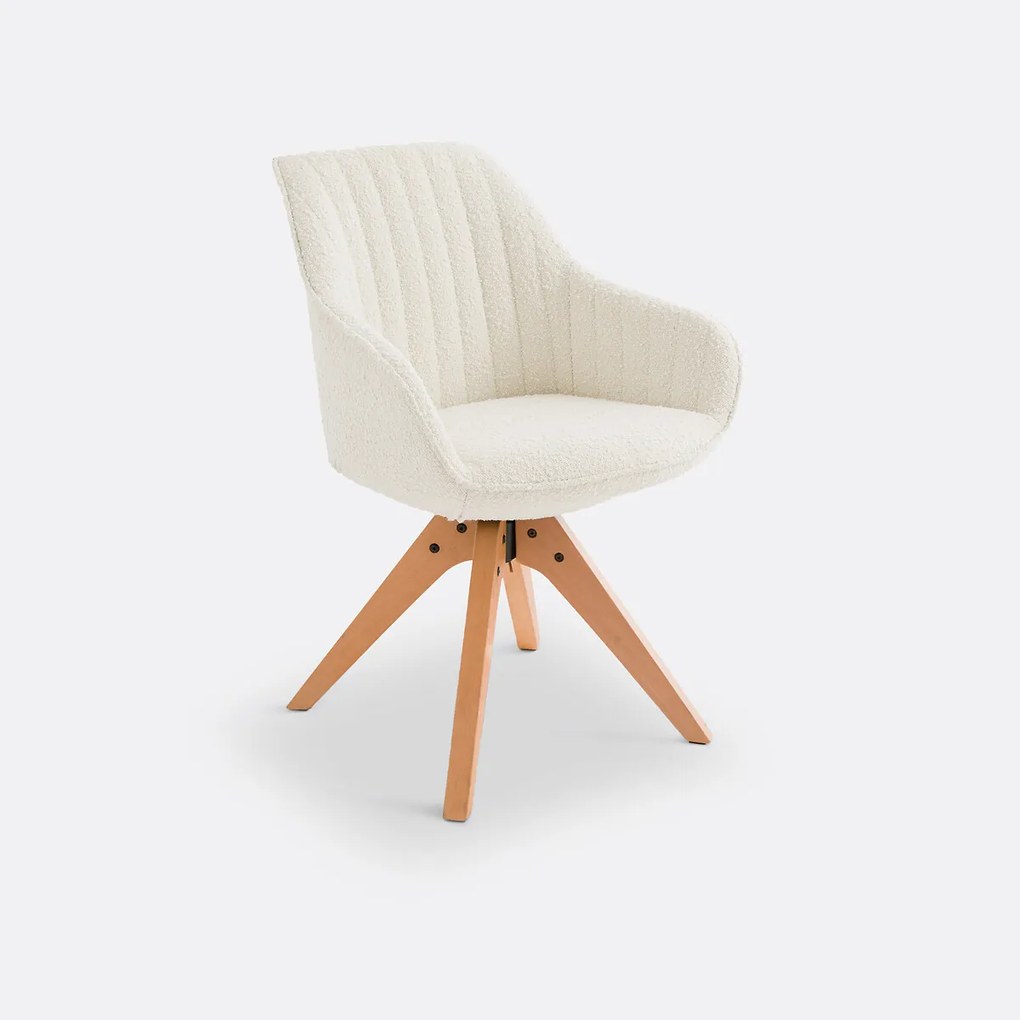 Draaibare bureaustoel in bouclé, Jimeo