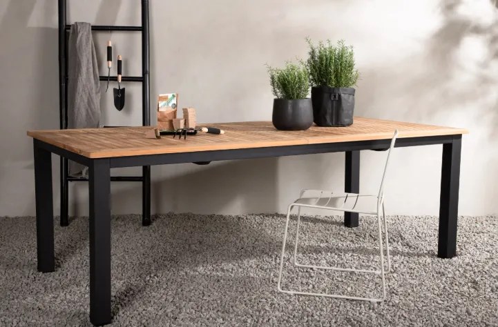 The Outsider Uitschuifbare Tuintafel - Ruben - 150-210cm - Teak - Zwart - The Outsider