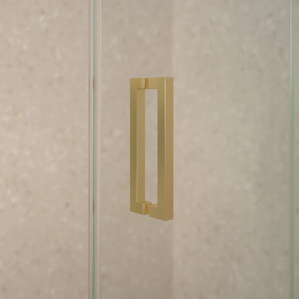 Saniclear Supreme douchecabine 90x90cm anti-kalk geborsteld messing - mat goud