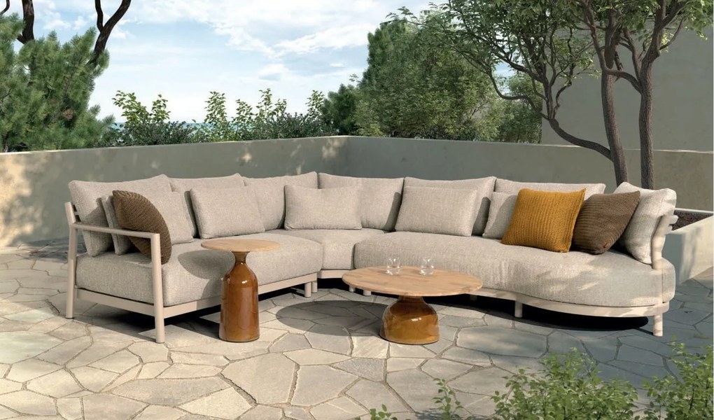 4 Seasons Outdoor Mykonos chaise loungebank SALE Loungebank beige weerbestendig