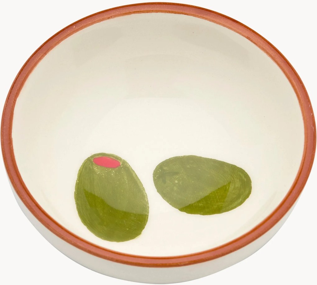 Handbeschilderde snackkom Olive van keramiek