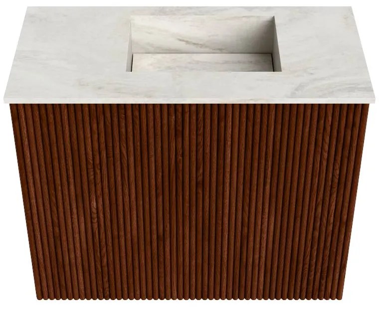 Mondiaz Joya DLux 50cm toiletmeubel ruby met wastafel faye rechts 1 kraangat ostra