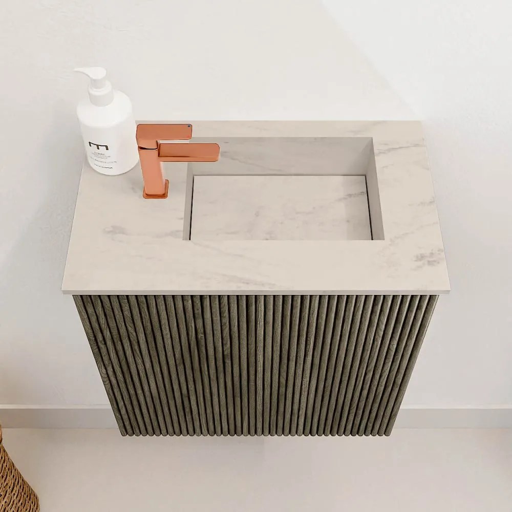 Mondiaz Joya DLux 40cm toiletmeubel shadow met wastafel faye rechts 1 kraangat opalo