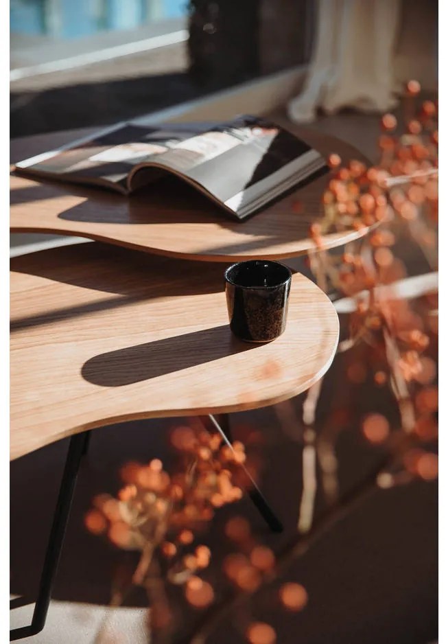 Goossens Salontafel Zyan organisch, hout eiken blank, modern design, 76 x 36 x 69 cm