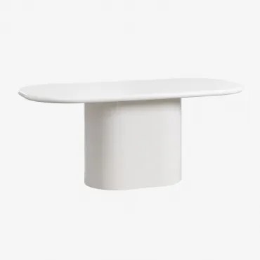 Ovalen Eettafel 200x105 Cm In Mdf Milford Gardenia Wit - Sklum