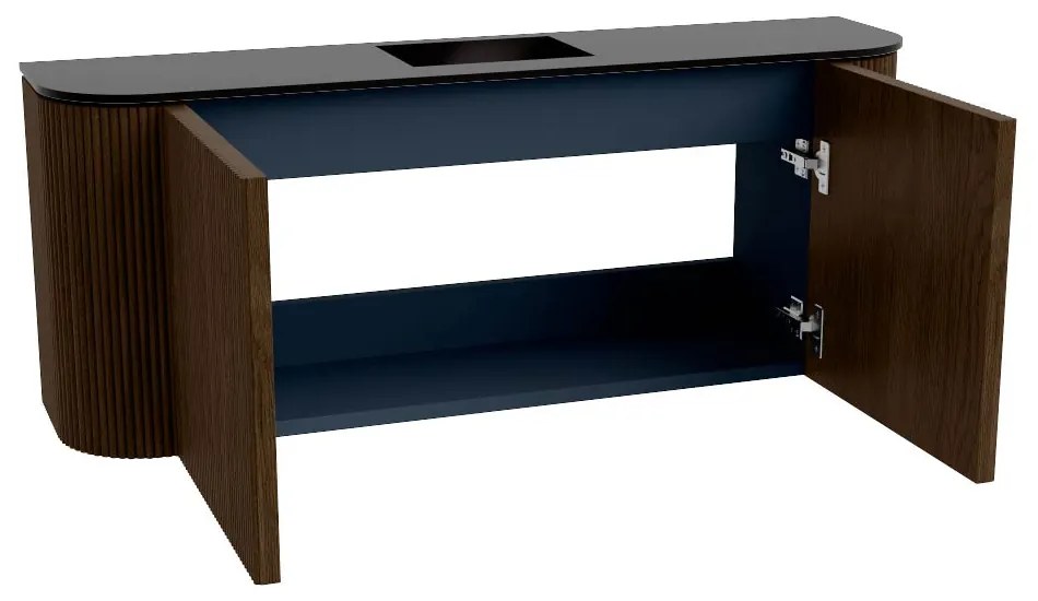 Mondiaz Joya 105cm toiletmeubel ronding links/rechts walnut met wastafel faye midden zonder kraangat urban