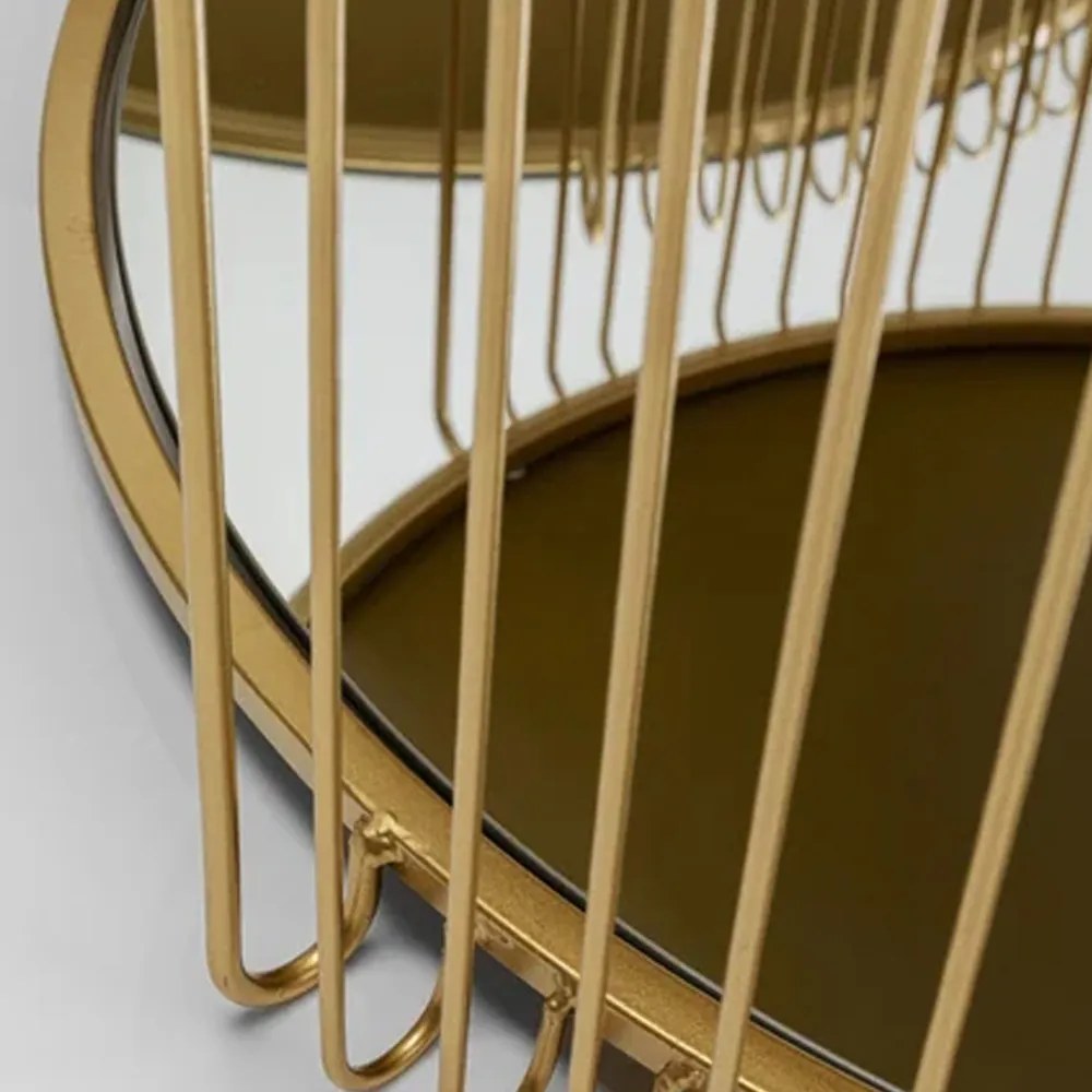 Kare Design Wire Double Ronde Salontafel Set Goud Met Glasplaat - 69.5 X 69.5cm.