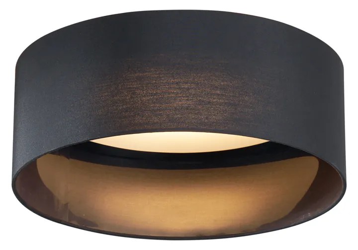 Stoffen Moderne plafondlamp zwart transparant 40cm incl. LED 3-staps dimbaar - Sue rond Binnenverlichting Lamp