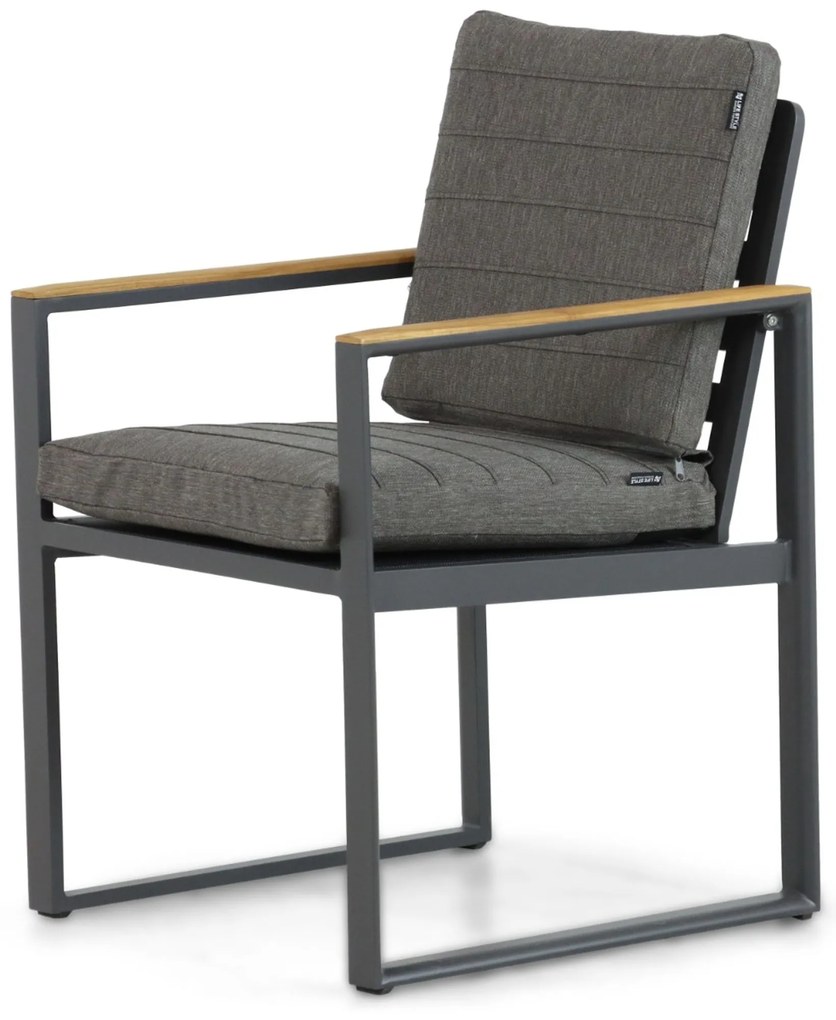 Tuinstoel Aluminium/Teak Grijs-antraciet Lifestyle Garden Furniture Faro
