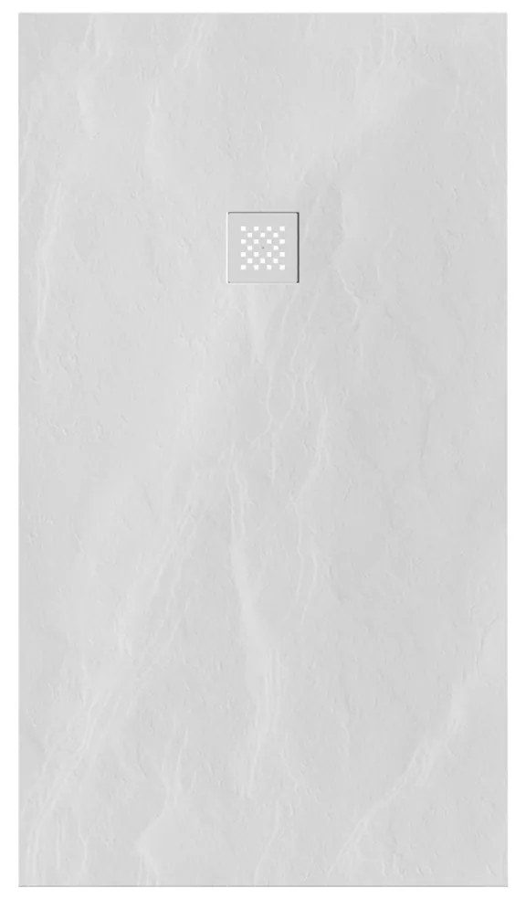Brauer Asteroid douchevloer 90x160cm mineraalmarmer wit mat