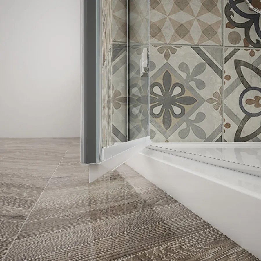 Gelco Trinity douchecabine met mat glas 120x100cm links chroom