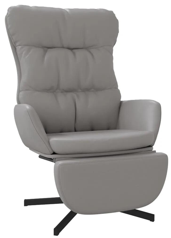 vidaXL Relaxstoel met voetensteun kunstleer antracietgrijs
