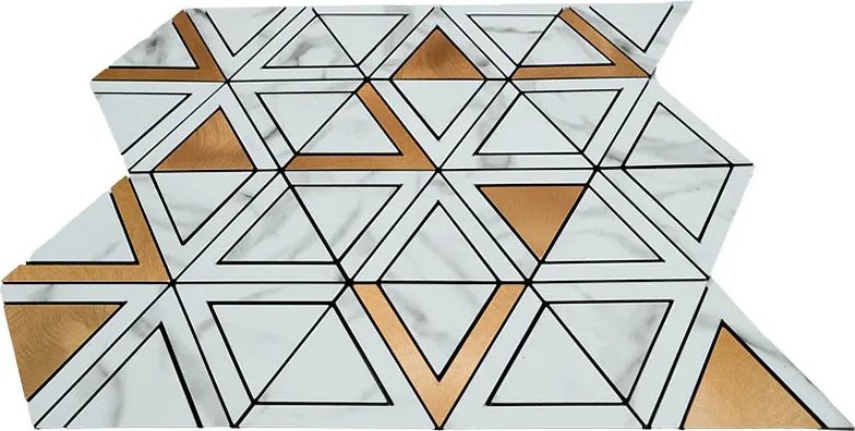 Zelfklevende Mozaïektegels Metaal | Driehoek Goud | 28,7×33,1 cm | Keuken, Bad & WC