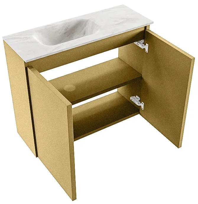 Mondiaz Ture DLux toiletmeubel 60cm oro met wastafel ostra links zonder kraangat