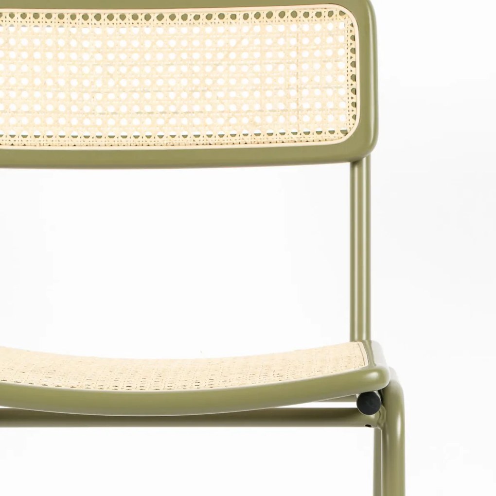 Zuiver Jort Rotan Eetkamerstoel Retro Groen