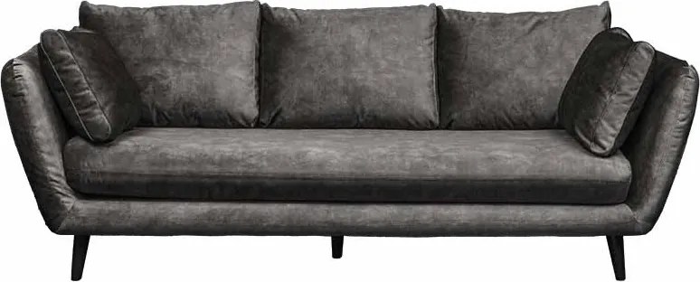 3 zitsbank - Runda - velours Adore antraciet 67