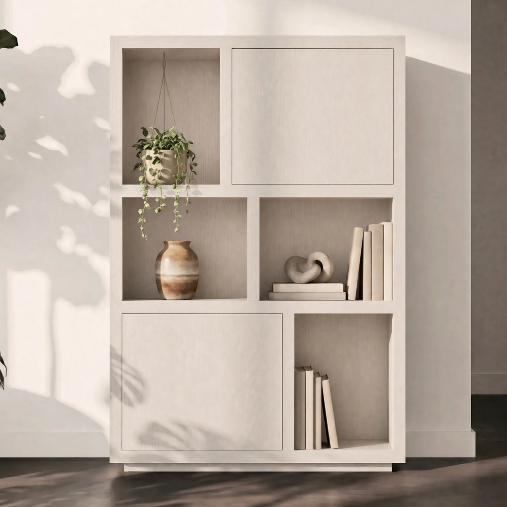 Moderne Kast Van Taupe Eiken - 120x42x170cm.
