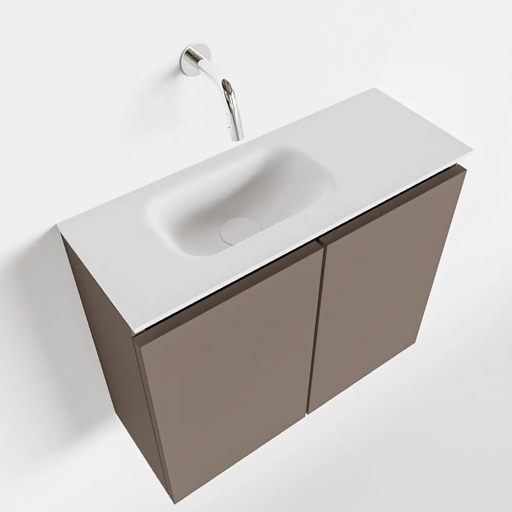 Mondiaz Ture 60cm toiletmeubel smoke met wastafel talc links geen kraangat