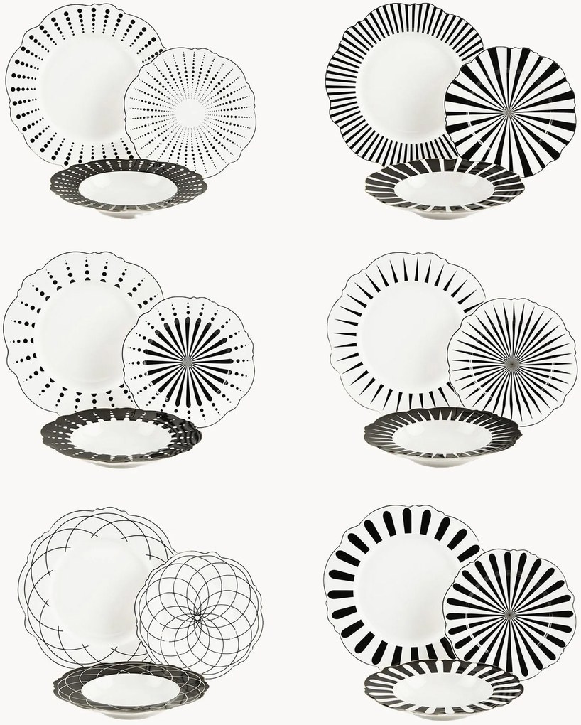 New Bone China serviesset Alice, 6 personen, 18-delig