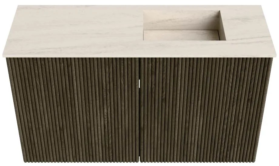 Mondiaz Joya DLux 70cm toiletmeubel shadow met wastafel faye rechts zonder kraangat meli