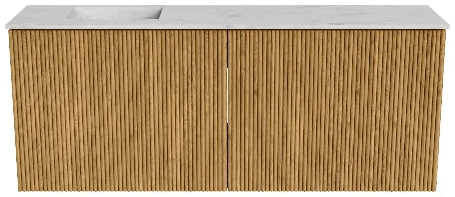 Mondiaz Joya DLux 100cm toiletmeubel oak met wastafel faye links 1 kraangat opalo