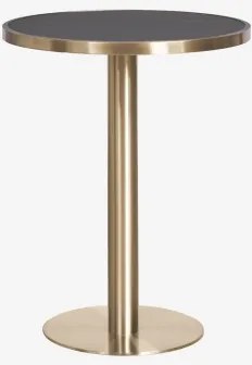 Ronde Barkruk Ø60 Cm In Xiren Gres Zwart - Geborsteld Goud - Sklum
