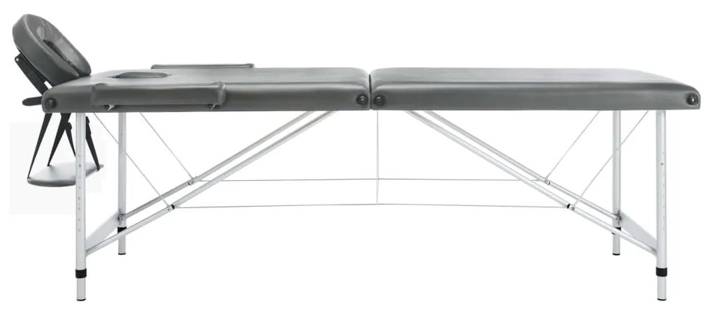vidaXL Massagetafel met 2 zones 186x68 cm aluminium frame antraciet